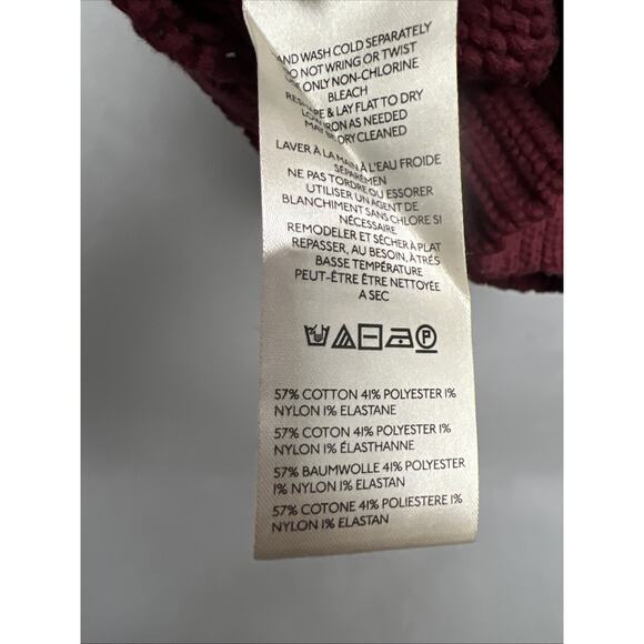 Maeve Anthropologie Women's Maroon Heart Knit Mock Neck Box Crop Sweater Small - Picture 6 of 9